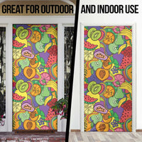 Hawaii Fruits Hippie Style Door Cover Vibrant Colorful