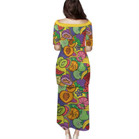 Hawaii Fruits Hippie Style Family Matching Puletasi and Hawaiian Shirt Vibrant Colorful LT01 - Polynesian Pride