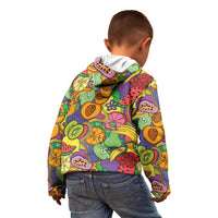 Hawaii Fruits Hippie Style Kid Hoodie Vibrant Colorful