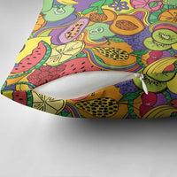Hawaii Fruits Hippie Style Pillow Cover Vibrant Colorful