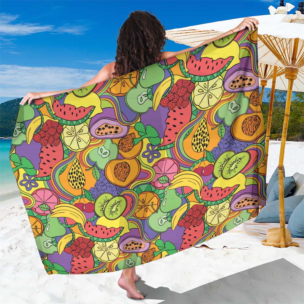 Hawaii Fruits Hippie Style Sarong Vibrant Colorful