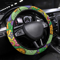 Hawaii Fruits Hippie Style Steering Wheel Cover Vibrant Colorful