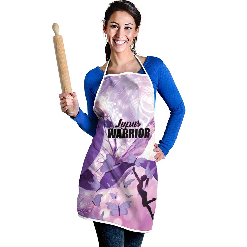 Polynesian Lupus Awareness Apron Butterfly Hologram Lupus Warrior