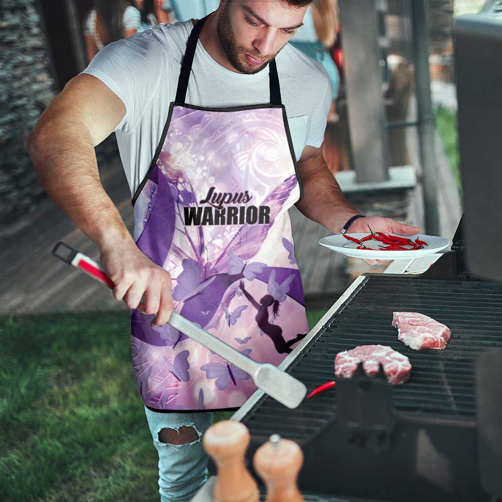 Polynesian Lupus Awareness Apron Butterfly Hologram Lupus Warrior