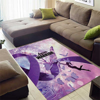 Polynesian Lupus Awareness Area Rug Butterfly Hologram Lupus Warrior