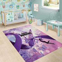 Polynesian Lupus Awareness Area Rug Butterfly Hologram Lupus Warrior
