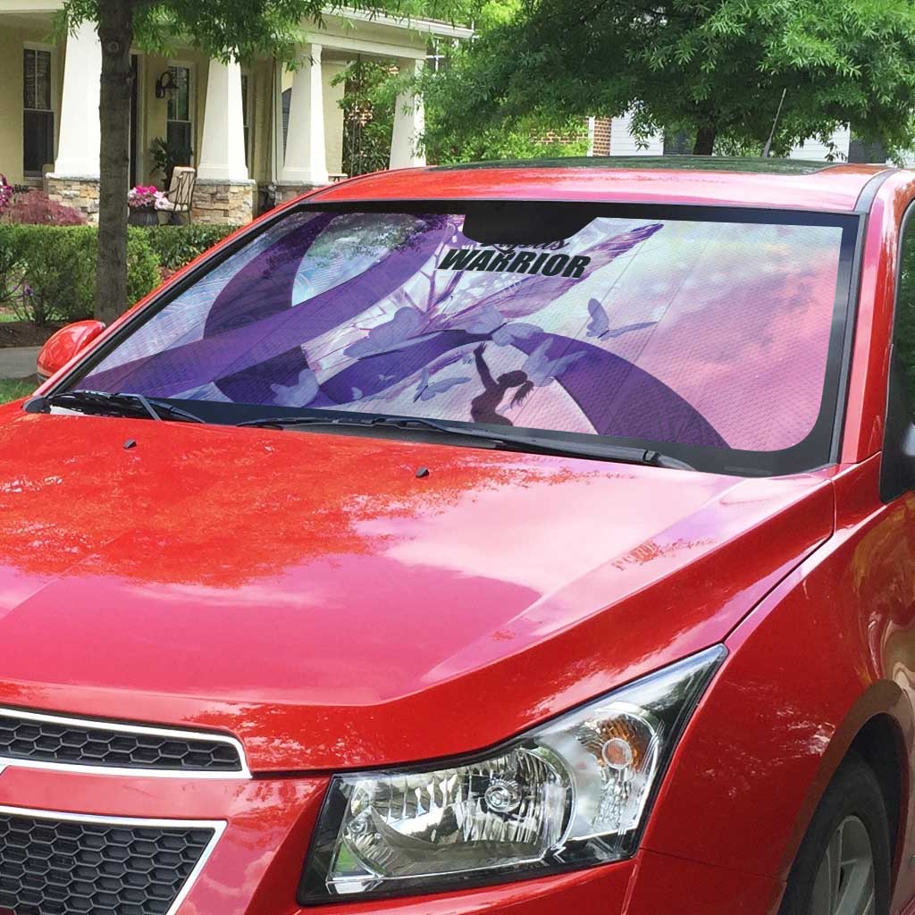 Polynesian Lupus Awareness Auto Sun Shade Butterfly Hologram Lupus Warrior