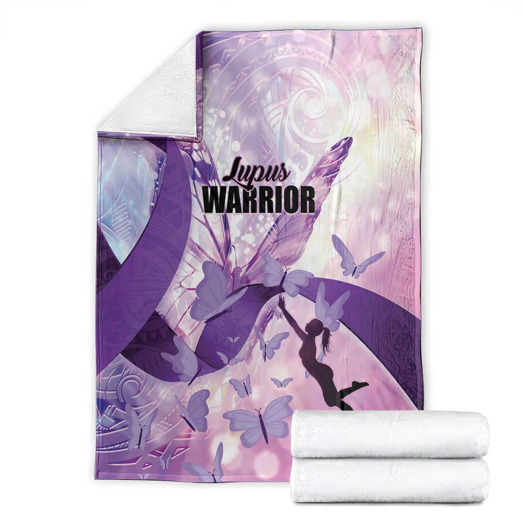 Polynesian Lupus Awareness Blanket Butterfly Hologram Lupus Warrior