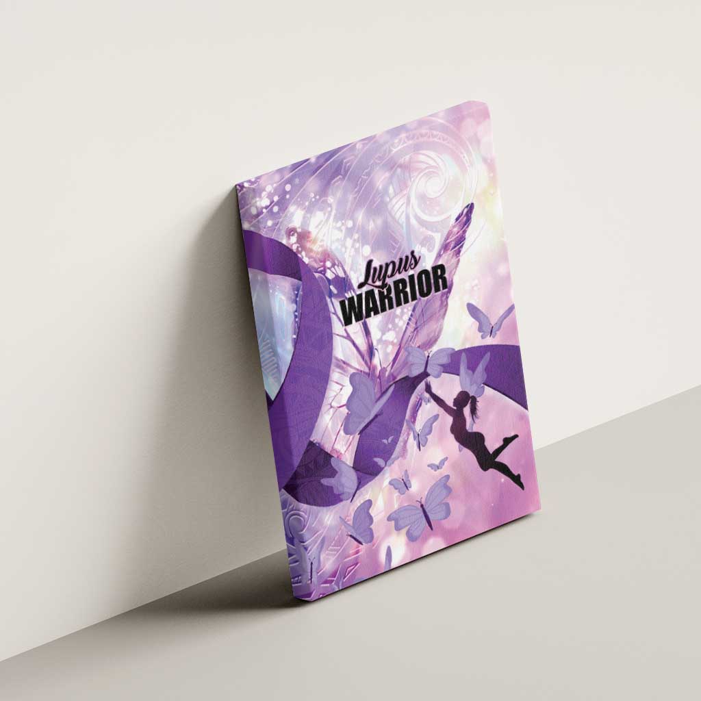 Polynesian Lupus Awareness Canvas Wall Art Butterfly Hologram Lupus Warrior