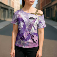 Personalized Polynesian Lupus Awareness Cross Shoulder Shirt Butterfly Hologram Lupus Warrior