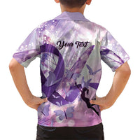 Personalized Polynesian Lupus Awareness Family Matching Off Shoulder Maxi Dress and Hawaiian Shirt Butterfly Hologram Lupus Warrior