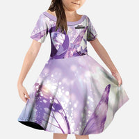 Personalized Polynesian Lupus Awareness Family Matching Off Shoulder Maxi Dress and Hawaiian Shirt Butterfly Hologram Lupus Warrior