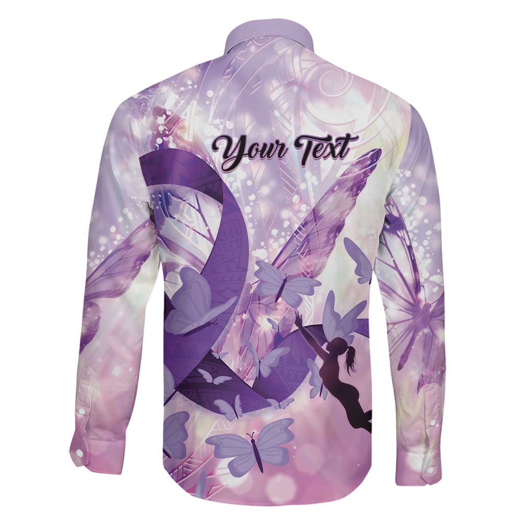 Personalized Polynesian Lupus Awareness Family Matching Off Shoulder Maxi Dress and Hawaiian Shirt Butterfly Hologram Lupus Warrior