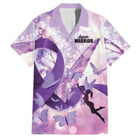 Personalized Polynesian Lupus Awareness Family Matching Tank Maxi Dress and Hawaiian Shirt Butterfly Hologram Lupus Warrior LT01 Dad's Shirt - Short Sleeve Purple - Polynesian Pride