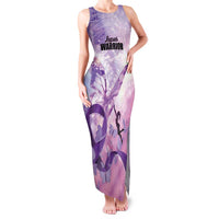Personalized Polynesian Lupus Awareness Family Matching Tank Maxi Dress and Hawaiian Shirt Butterfly Hologram Lupus Warrior LT01 Mom's Dress Purple - Polynesian Pride