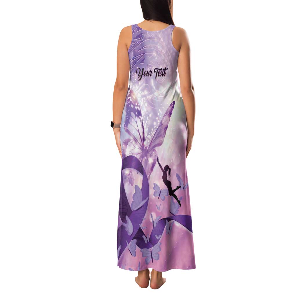 Personalized Polynesian Lupus Awareness Family Matching Tank Maxi Dress and Hawaiian Shirt Butterfly Hologram Lupus Warrior LT01 - Polynesian Pride