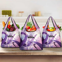Polynesian Lupus Awareness Grocery Bag Butterfly Hologram Lupus Warrior