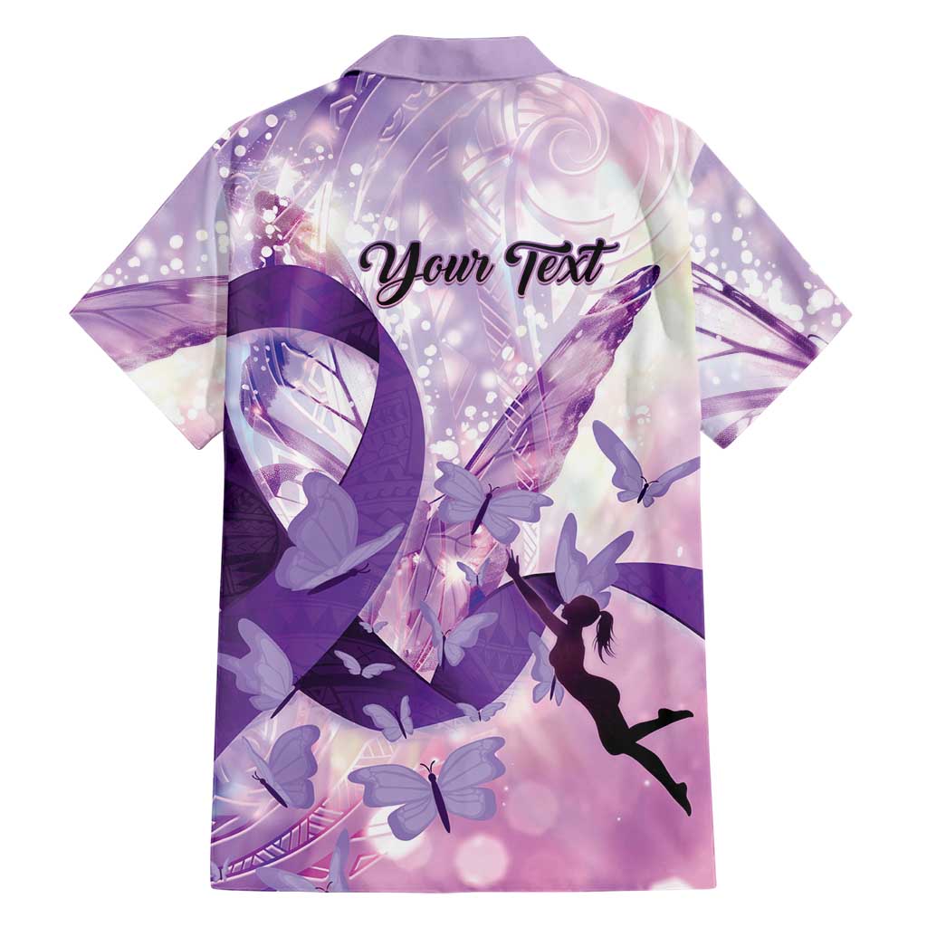 Personalized Polynesian Lupus Awareness Hawaiian Shirt Butterfly Hologram Lupus Warrior