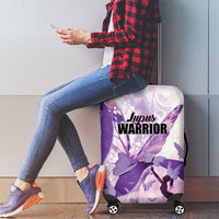 Polynesian Lupus Awareness Luggage Cover Butterfly Hologram Lupus Warrior
