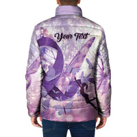 Personalized Polynesian Lupus Awareness Padded Jacket Butterfly Hologram Lupus Warrior