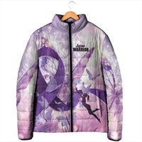 Personalized Polynesian Lupus Awareness Padded Jacket Butterfly Hologram Lupus Warrior