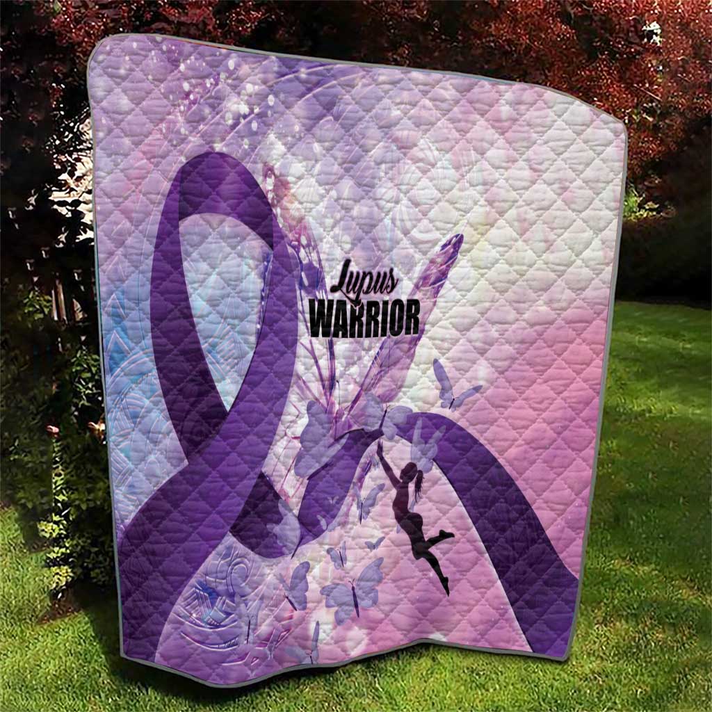 Polynesian Lupus Awareness Quilt Butterfly Hologram Lupus Warrior