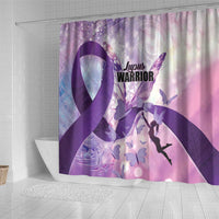 Polynesian Lupus Awareness Shower Curtain Butterfly Hologram Lupus Warrior