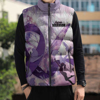 Personalized Polynesian Lupus Awareness Sleeveless Puffer Jacket Butterfly Hologram Lupus Warrior