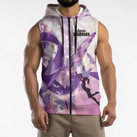 Personalized Polynesian Lupus Awareness Sleeveless Zip Hoodie Butterfly Hologram Lupus Warrior