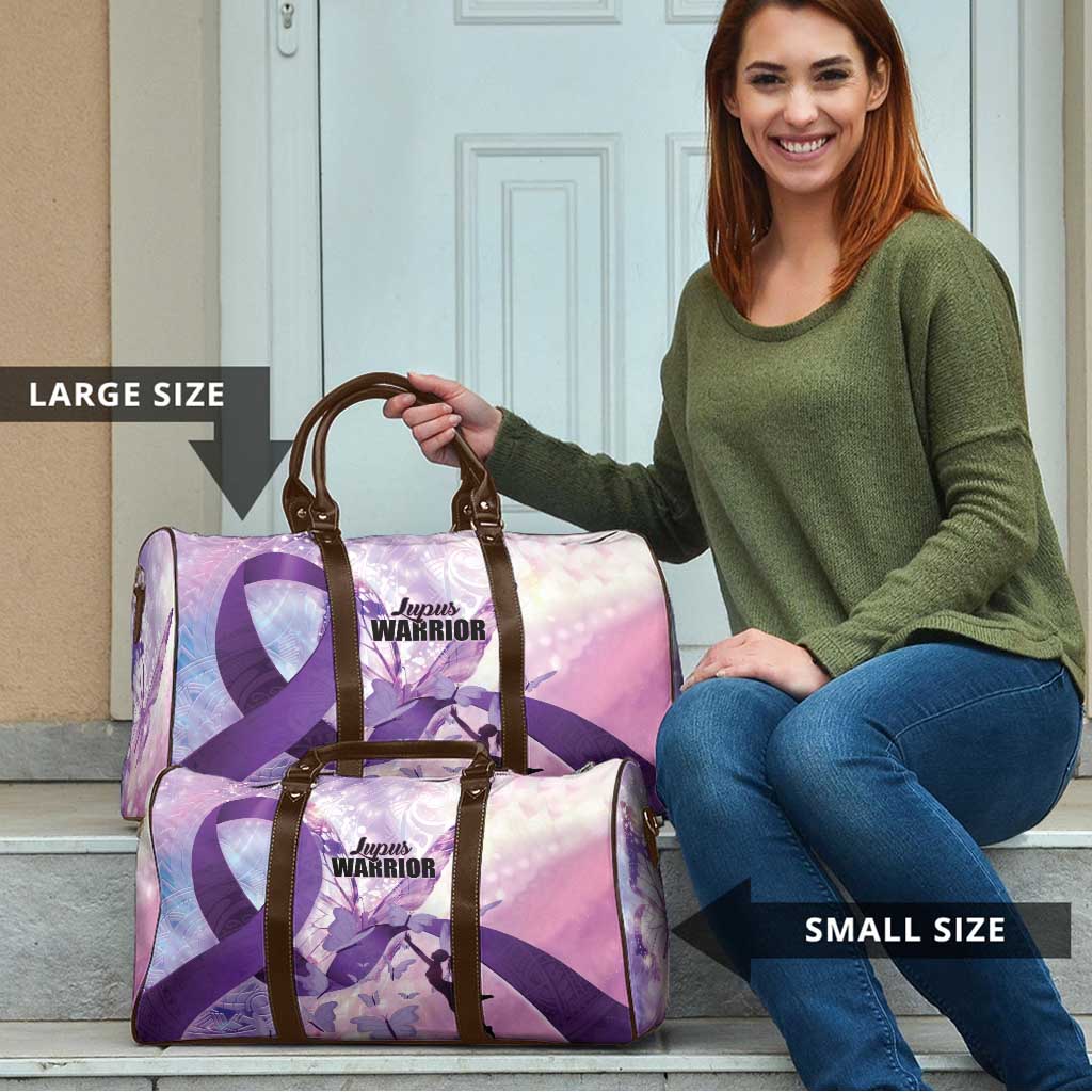 Polynesian Lupus Awareness Travel Bag Butterfly Hologram Lupus Warrior