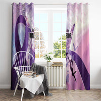 Polynesian Lupus Awareness Window Curtain Butterfly Hologram Lupus Warrior