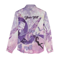 Personalized Polynesian Lupus Awareness Women Casual Shirt Butterfly Hologram Lupus Warrior