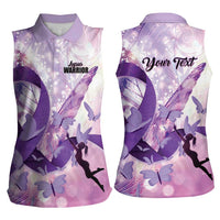 Personalized Polynesian Lupus Awareness Women Sleeveless Polo Shirt Butterfly Hologram Lupus Warrior