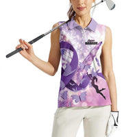 Personalized Polynesian Lupus Awareness Women Sleeveless Polo Shirt Butterfly Hologram Lupus Warrior