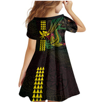Hawaii Kakau Hammerhead Shark Family Matching Mermaid Dress and Hawaiian Shirt Neon Plumeria Pattern LT01 - Polynesian Pride