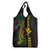 Hawaii Kakau Hammerhead Shark Grocery Bag Neon Plumeria Pattern