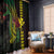 Hawaii Kakau Hammerhead Shark Window Curtain Neon Plumeria Pattern