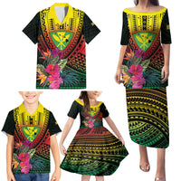 Hawaii Kanaka Maoli Flag Day Family Matching Puletasi and Hawaiian Shirt Tropical Flowers LT01 - Polynesian Pride
