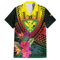 Hawaii Kanaka Maoli Flag Day Family Matching Puletasi and Hawaiian Shirt Tropical Flowers LT01 Dad's Shirt - Short Sleeve Black - Polynesian Pride