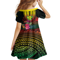 Hawaii Kanaka Maoli Flag Day Family Matching Short Sleeve Bodycon Dress and Hawaiian Shirt Tropical Flowers LT01 - Polynesian Pride