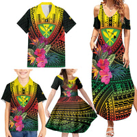Hawaii Kanaka Maoli Flag Day Family Matching Summer Maxi Dress and Hawaiian Shirt Tropical Flowers LT01 - Polynesian Pride