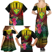 Hawaii Kanaka Maoli Flag Day Family Matching Summer Maxi Dress and Hawaiian Shirt Tropical Flowers LT01 - Polynesian Pride