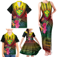 Hawaii Kanaka Maoli Flag Day Family Matching Tank Maxi Dress and Hawaiian Shirt Tropical Flowers LT01 - Polynesian Pride