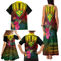 Hawaii Kanaka Maoli Flag Day Family Matching Tank Maxi Dress and Hawaiian Shirt Tropical Flowers LT01 - Polynesian Pride