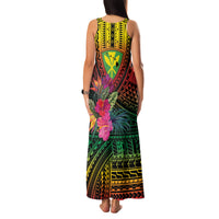 Hawaii Kanaka Maoli Flag Day Family Matching Tank Maxi Dress and Hawaiian Shirt Tropical Flowers LT01 - Polynesian Pride