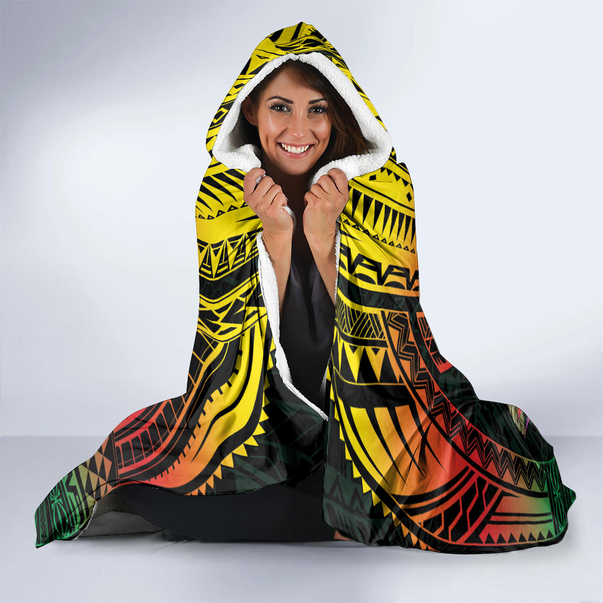 Hawaii Kanaka Maoli Flag Day Hooded Blanket Tropical Flowers LT01 - Polynesian Pride