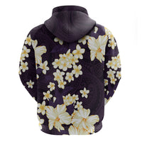 Hawaii Hibiscus Plumeria Purple Hoodie Polynesian Pattern LT01 - Polynesian Pride