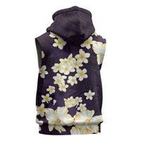 Hawaii Hibiscus Plumeria Purple Sleeveless Hoodie Polynesian Pattern LT01 - Polynesian Pride