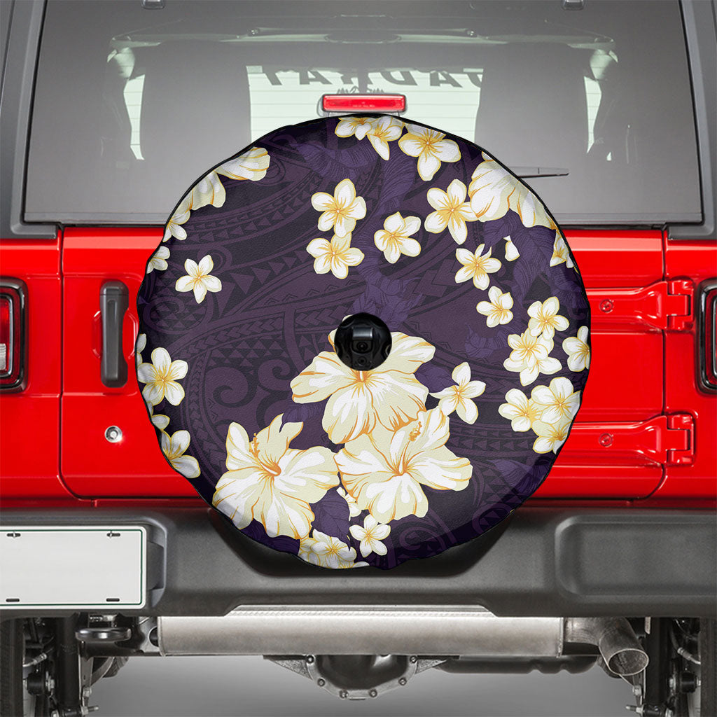 Hawaii Hibiscus Plumeria Purple Spare Tire Cover Polynesian Pattern LT01 - Polynesian Pride