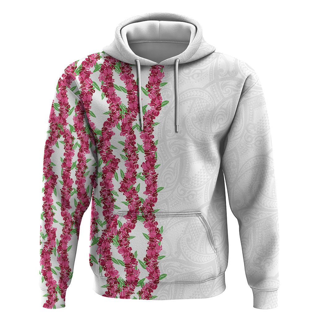 Hawaii Aalii Lei Hoodie Aalii Ku Makani LT01 Pullover Hoodie White - Polynesian Pride